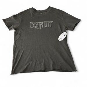 NWT Equality Shirt Mens M Grey Scoop Pigment Wash Civil Rights Fairness Parity